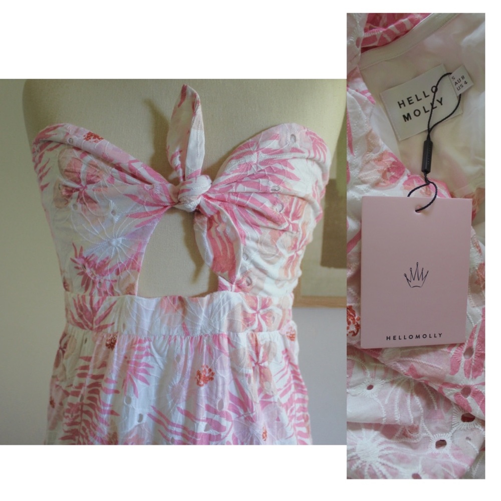 Hello Molly Dedicated to the Sun Tube Top Midi Sun Dress Small NWT - Picture 3 of 8